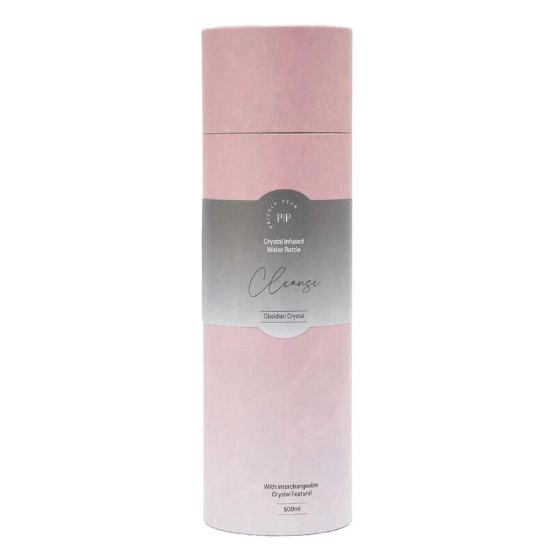 Obsidian Water Bottle - Interchangeable Crystal Glass 500 ml