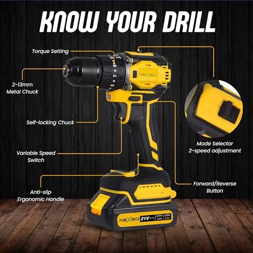 Cordless Drill - 21V 2000mAh