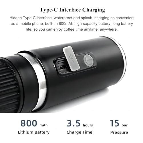 Portable Electric Coffee Machine - 110ml capsules and coffee powder