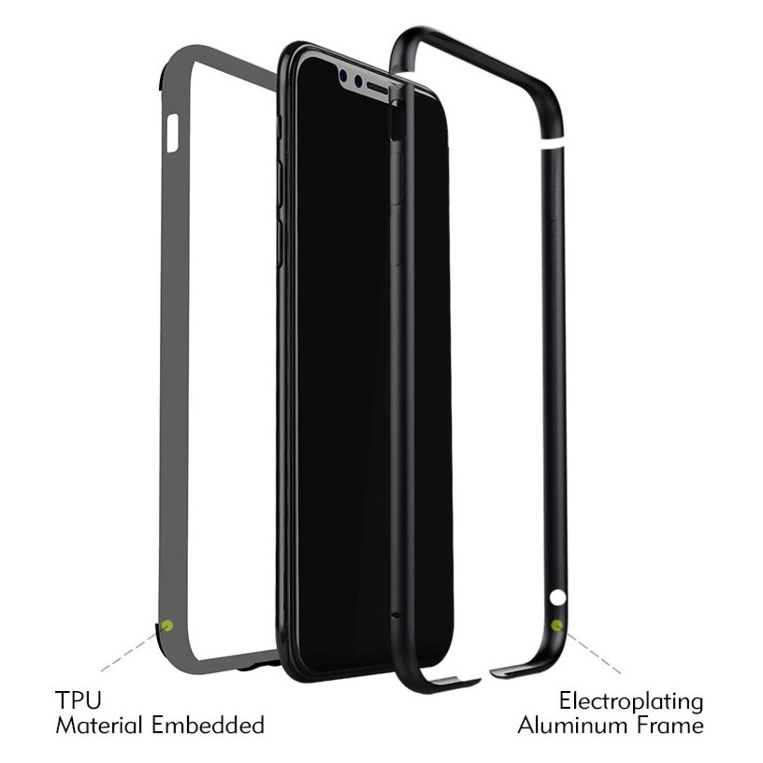 Aluminum Bumper Edge Case for iPhone X