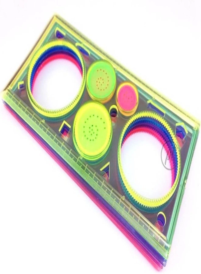 Stencil Geometric Ruler - 2 Pcs + Ballpoint Pen + Spiral Drawing Kit