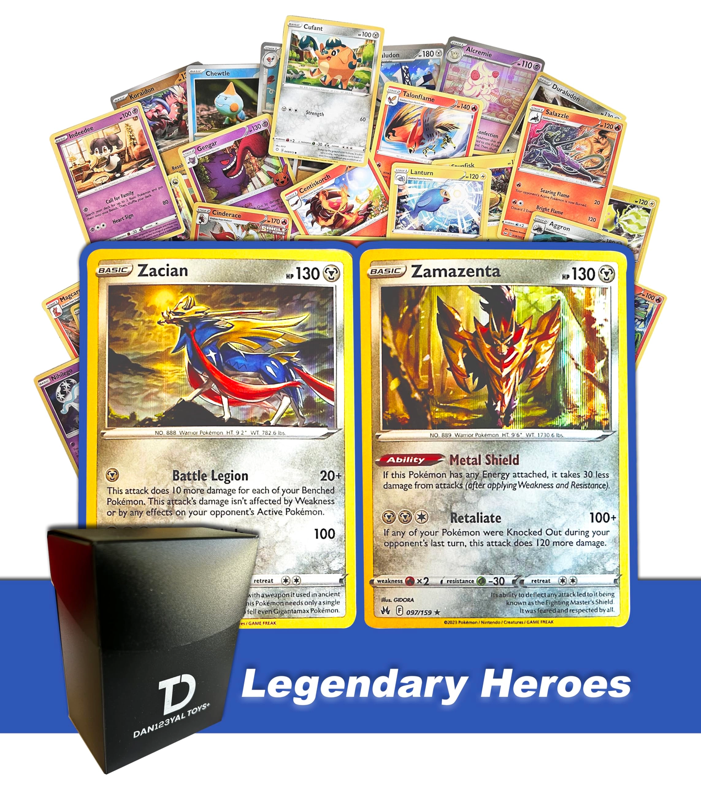 Pokémon Legendary Warriors Premium Collection - 14 Booster Packs Zacian Zamazenta Promos