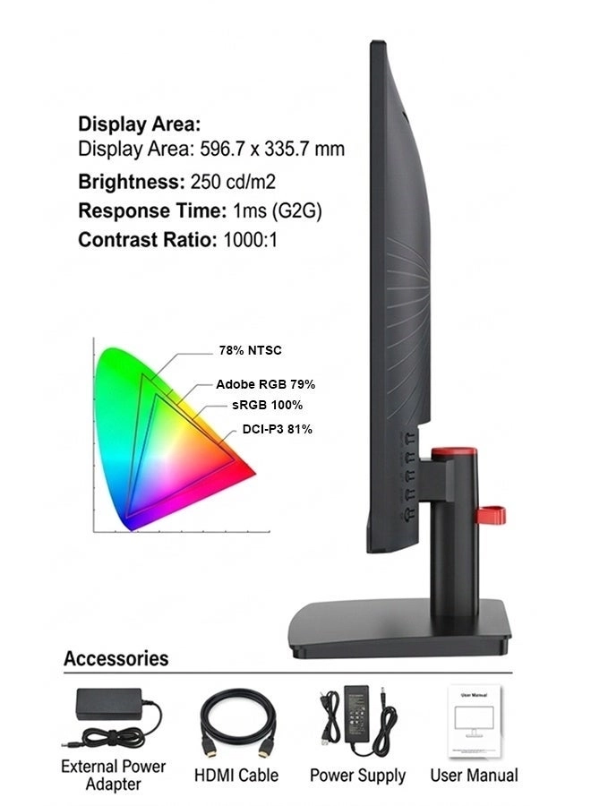 EA-G24I-BK - 23.8 Inches 1920 x 1080 Pixels