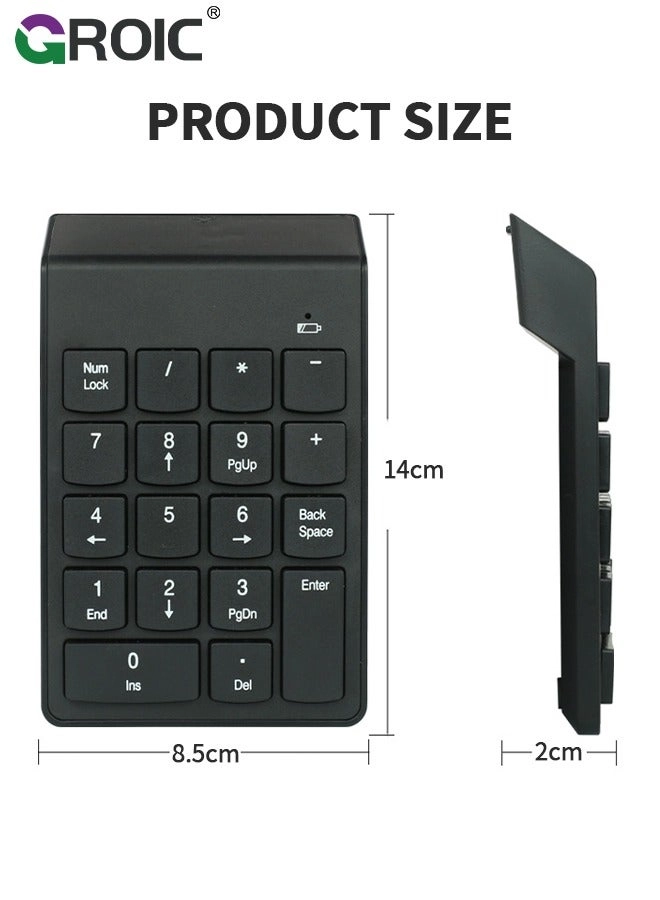 Wireless Number Pad - 2.4GHz 23 Keys + Mouse Pad + Wireless Mouse - Adjustable DPI