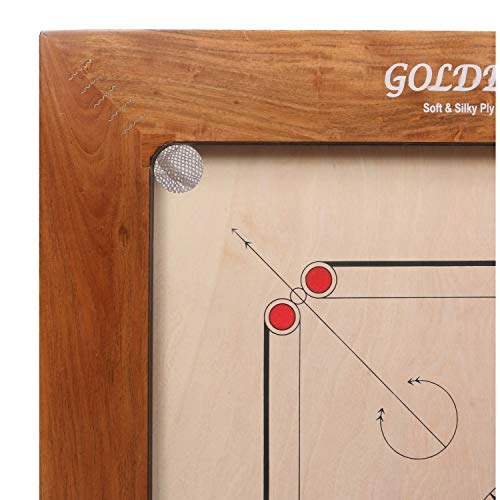 Golden Carrom Board - 12mm Champion with Coins Striker & Cover