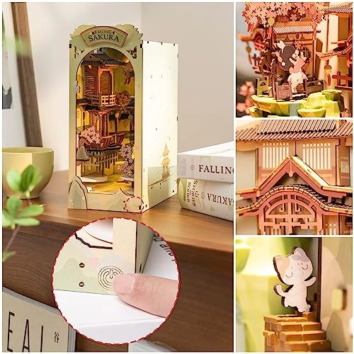 Book Nook 3D Puzzle - Falling Sakura Design