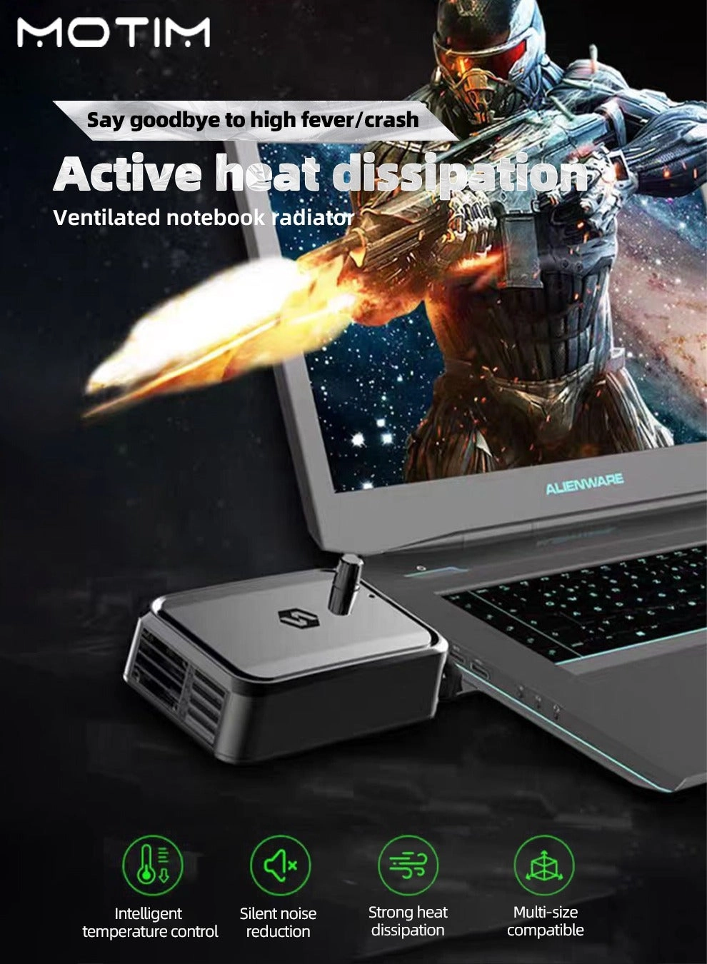 MOTIM Laptop Cooler - 10 inch to 17 inch