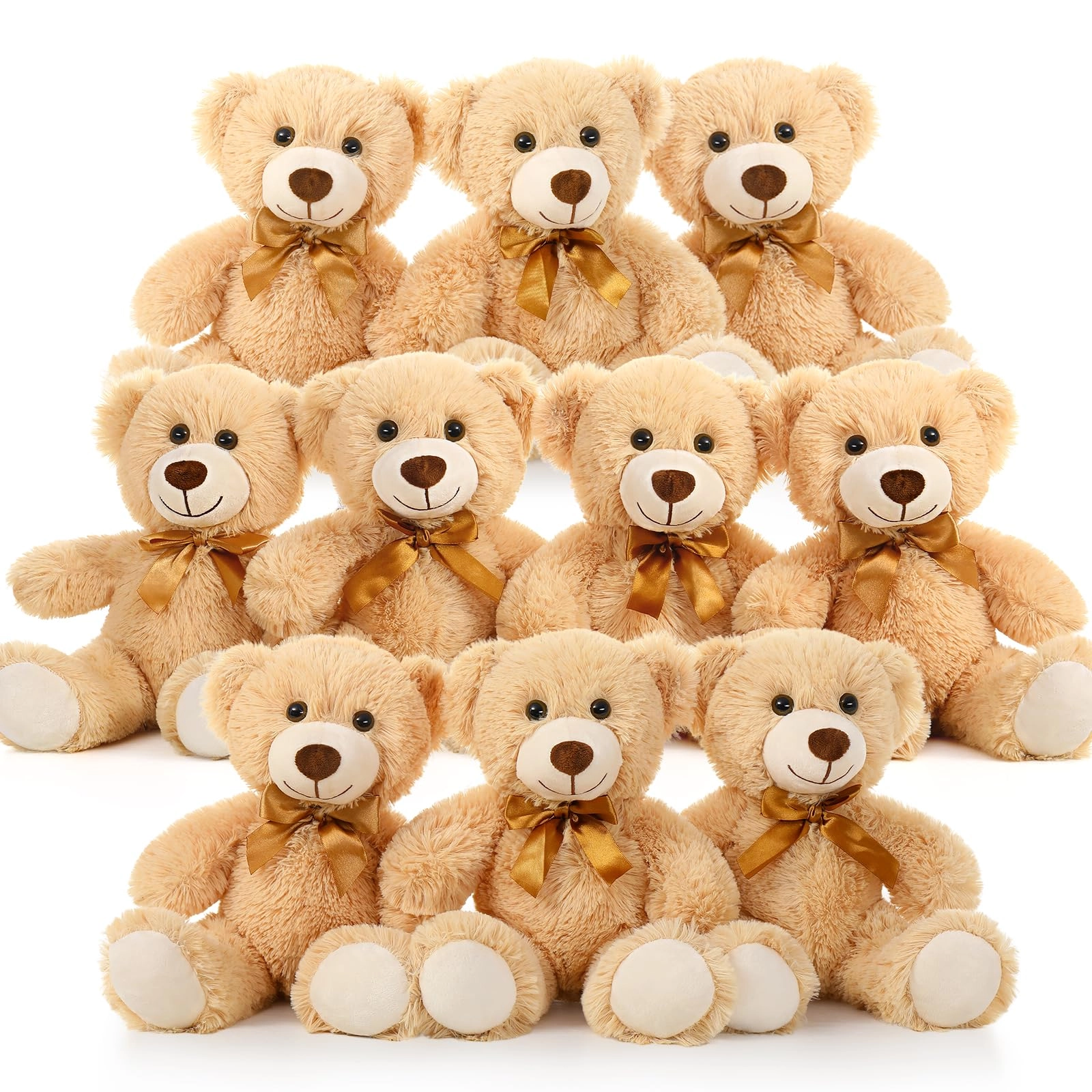 Suzhou Jinjieen Trading Co.Ltd Teddy Bear - 14 Inch 10 Pack Light Brown