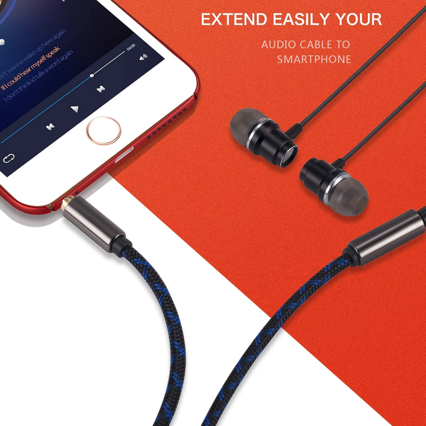 Headphone Extension Cable - 3.5mm Male to Female 8 ft