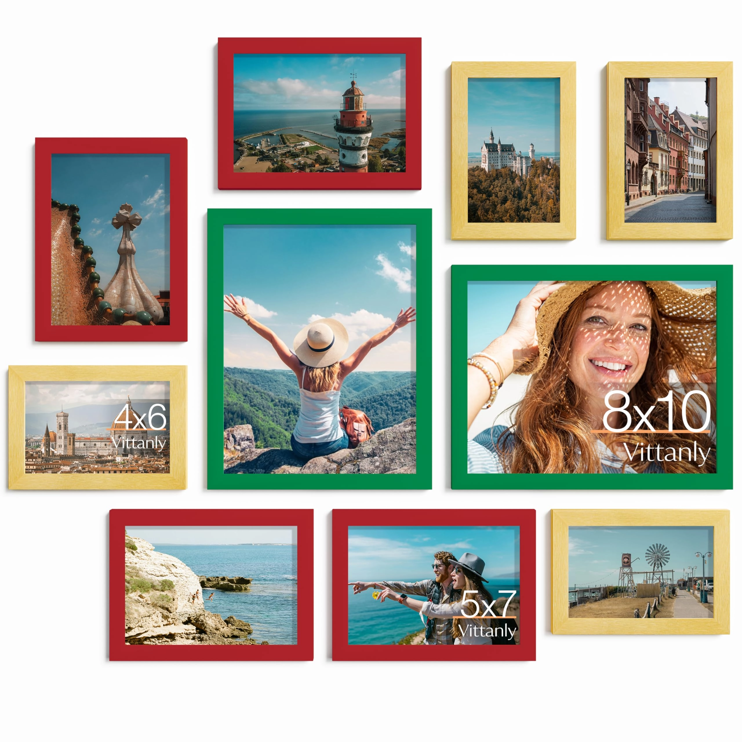vittanly Picture Frames Set - 10 Pack Rustic Grey