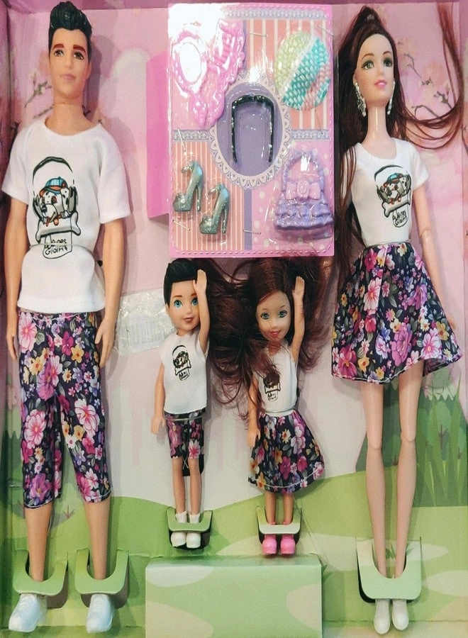 Mom Doll + Dad Doll + Daughter Doll + Son Doll + Accessories