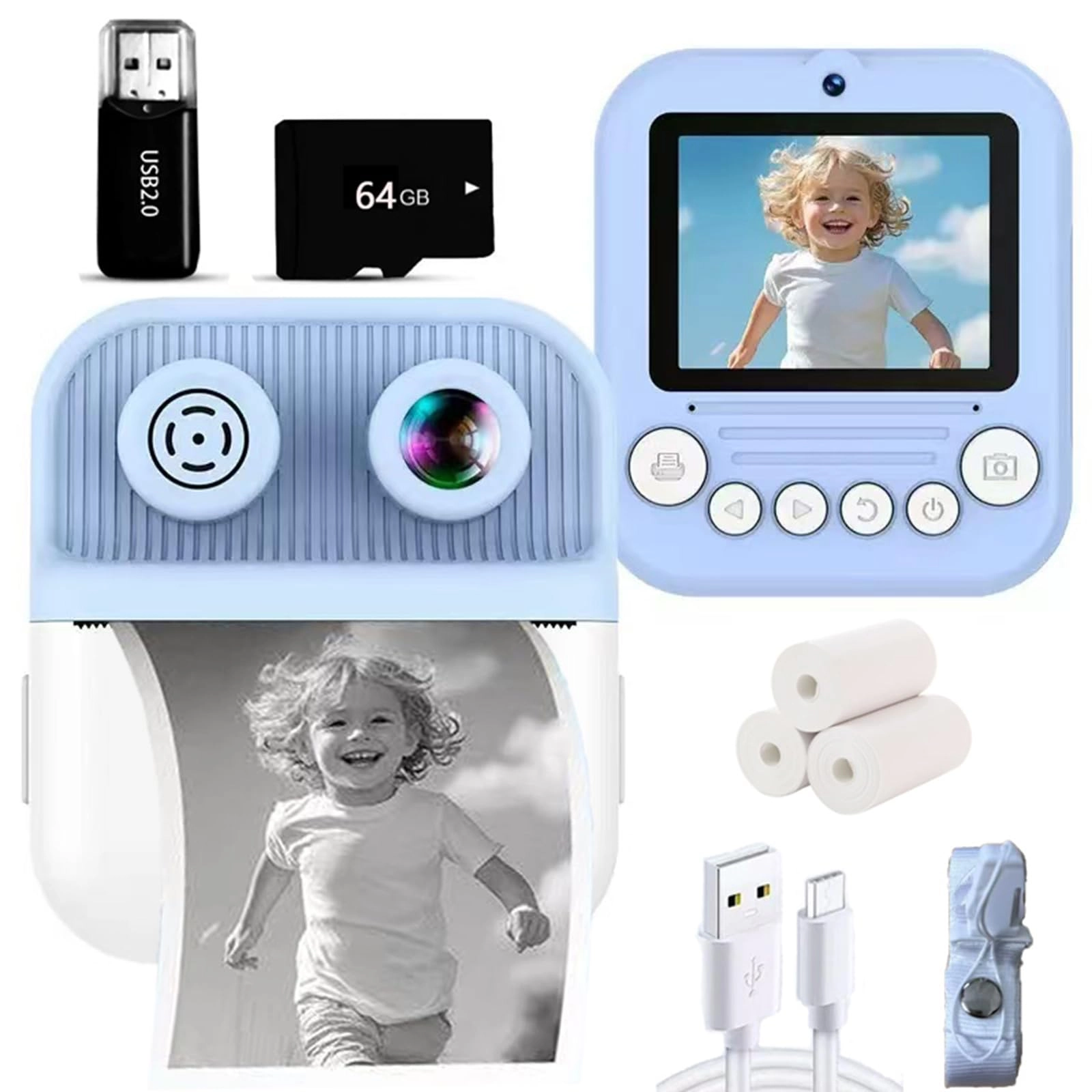 Kids Digital Camera With Instant Print - 48MP 1080P