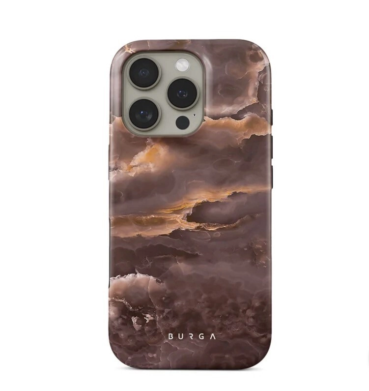 AMANI TRADING FZE UAQ UAE iPhone 16 Pro Max Case - Fire Wood Brown Marble Protective