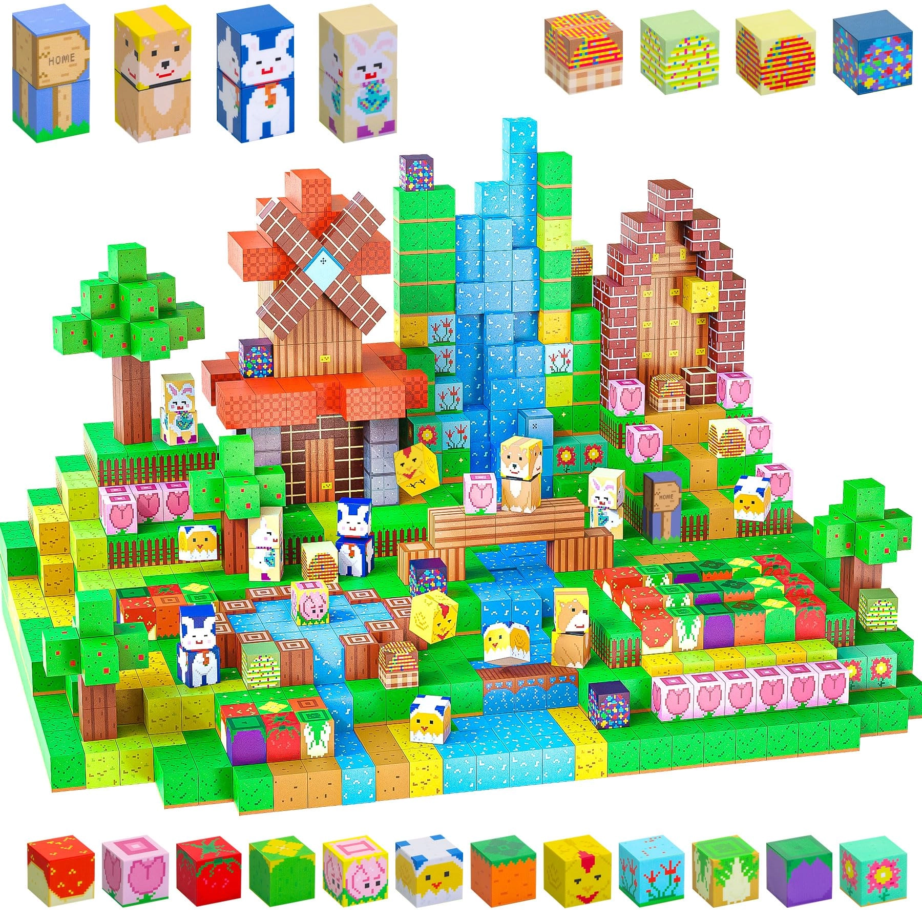 SKTMYY Magnetic Blocks - Volcano & Dinosaur 120 pcs