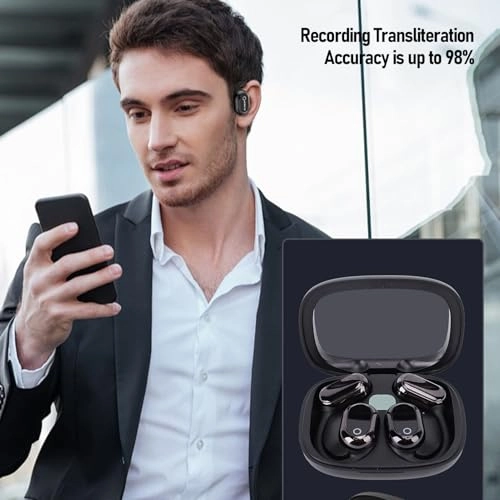 AI Translation Earbuds - Open Fit Charging Case