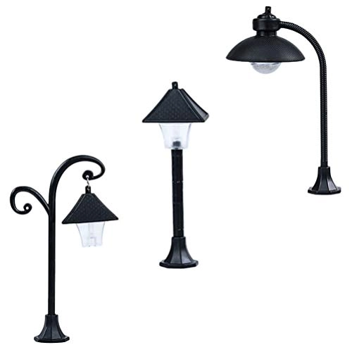 TDMKT Mini Street Lamps - 3pcs Black 15 x 8.9 x 5cm
