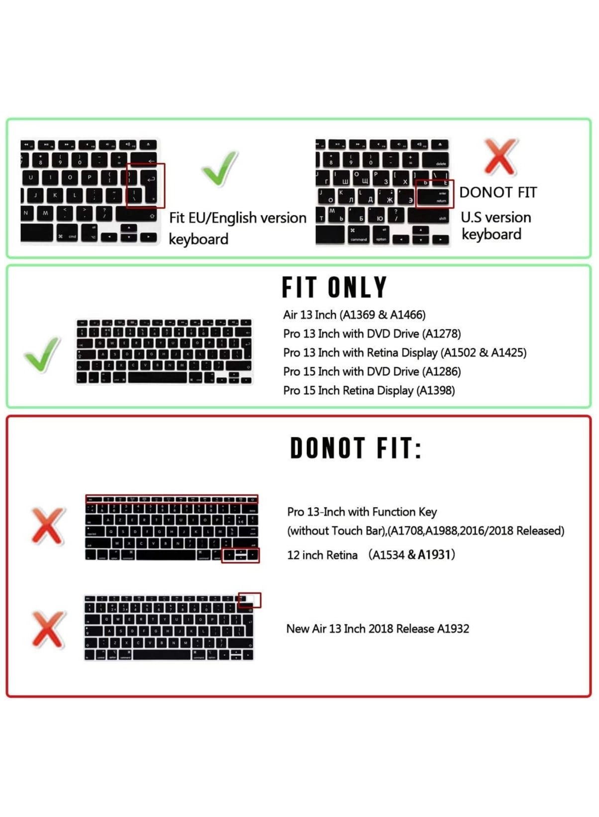Keyboard Cover - UK Layout Arabic/English