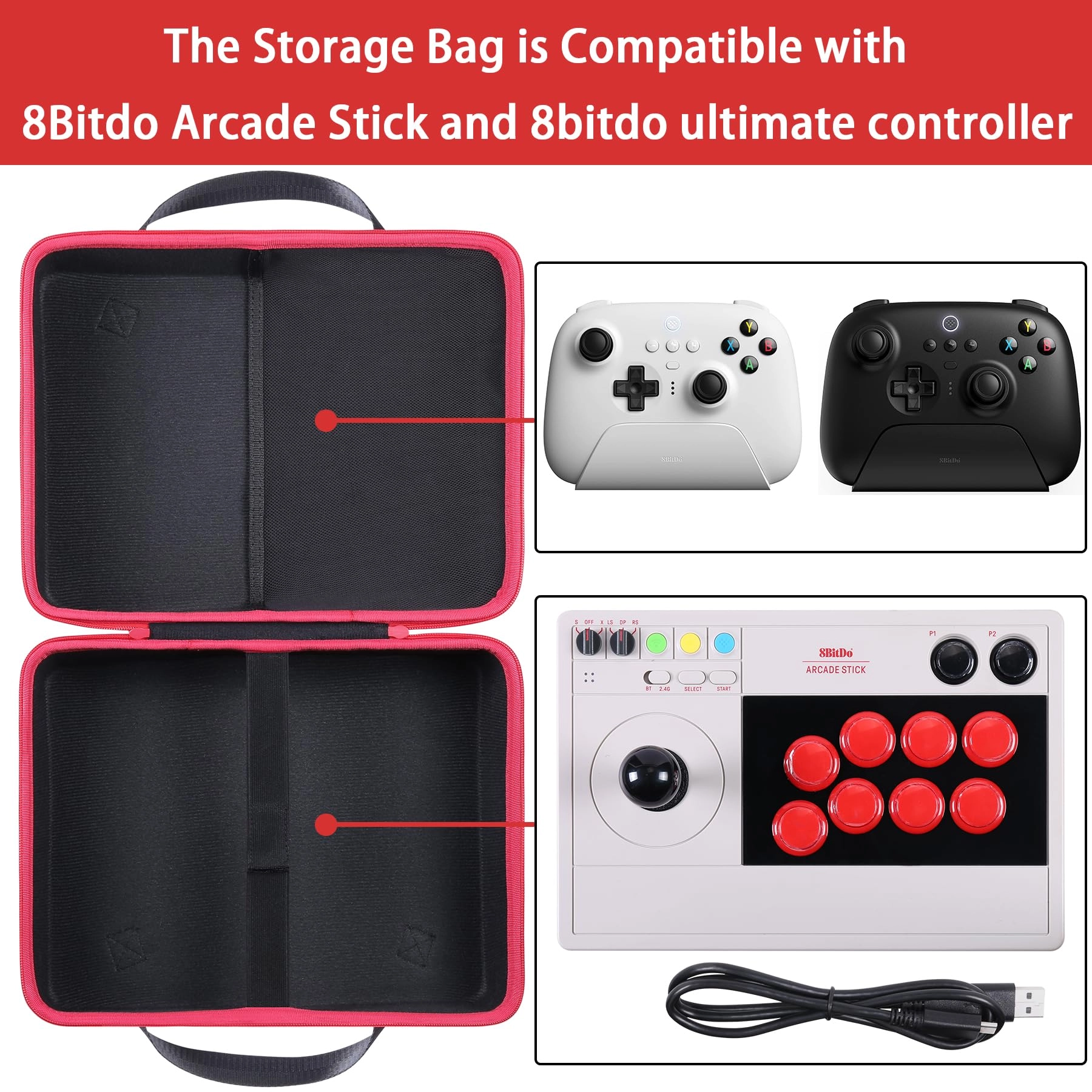 8BitDo All-Button Arcade Case - Switch & Windows