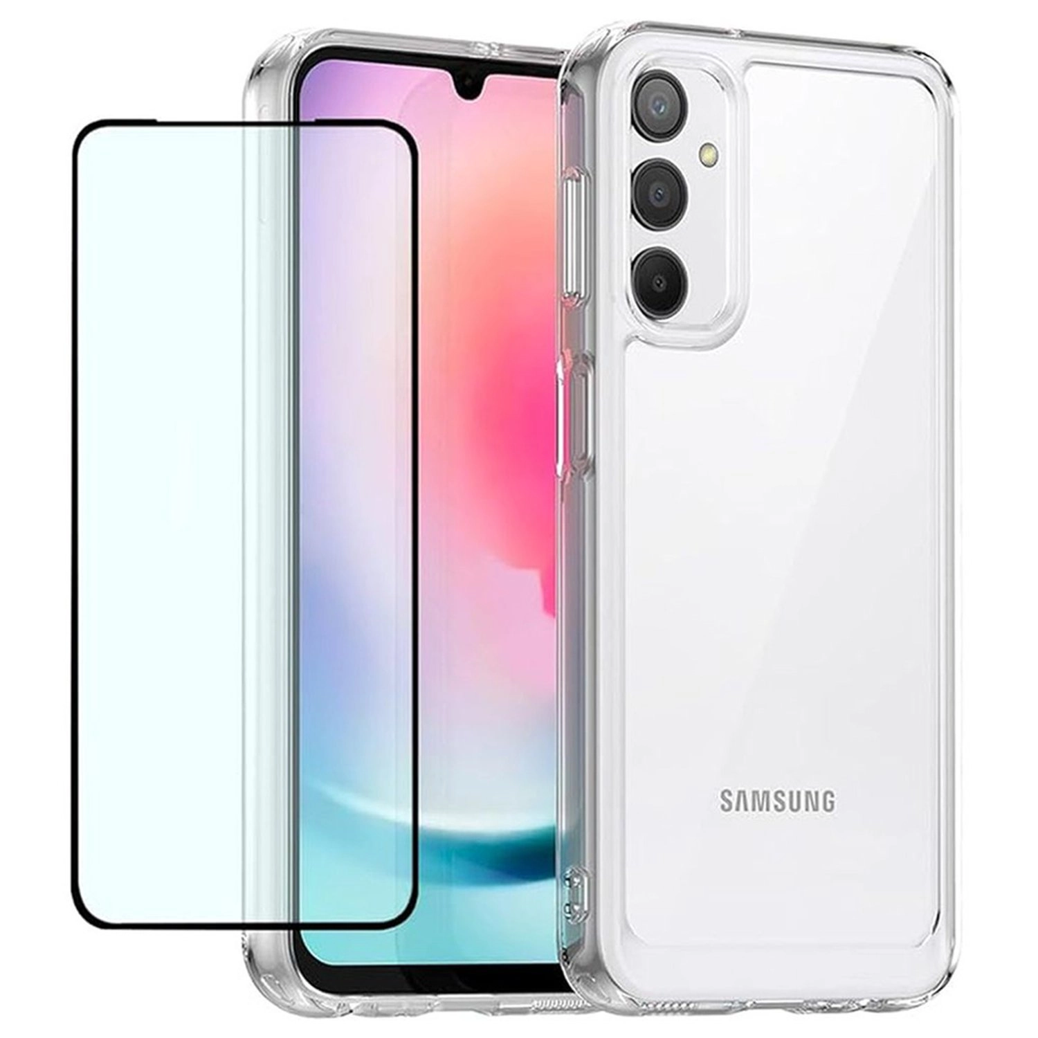 Max & Max Case With Screen Protector Clear Case for Galaxy S24 Plus