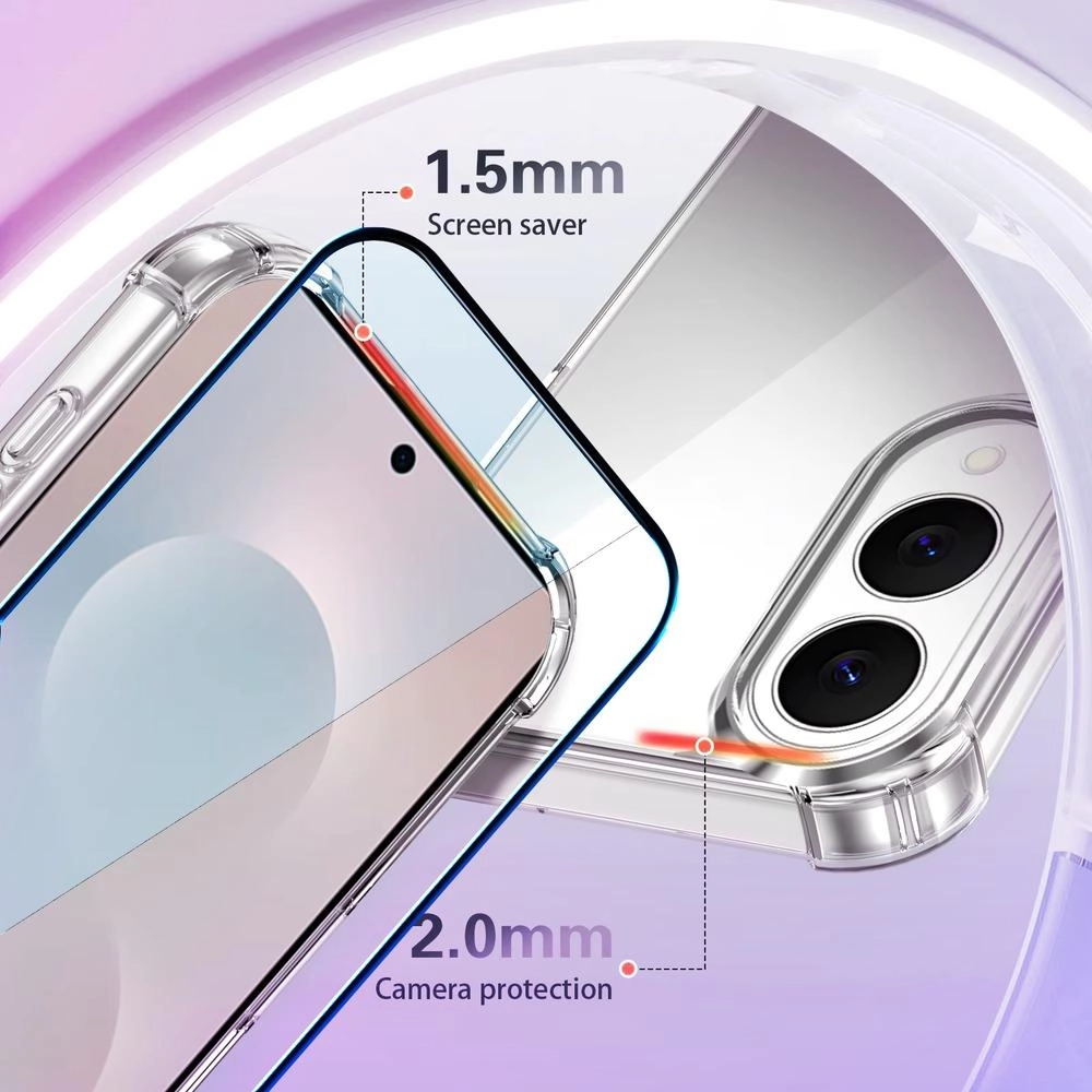 S25 Edge Clear Case + Tempered Glass for Samsung Galaxy S25 Edge