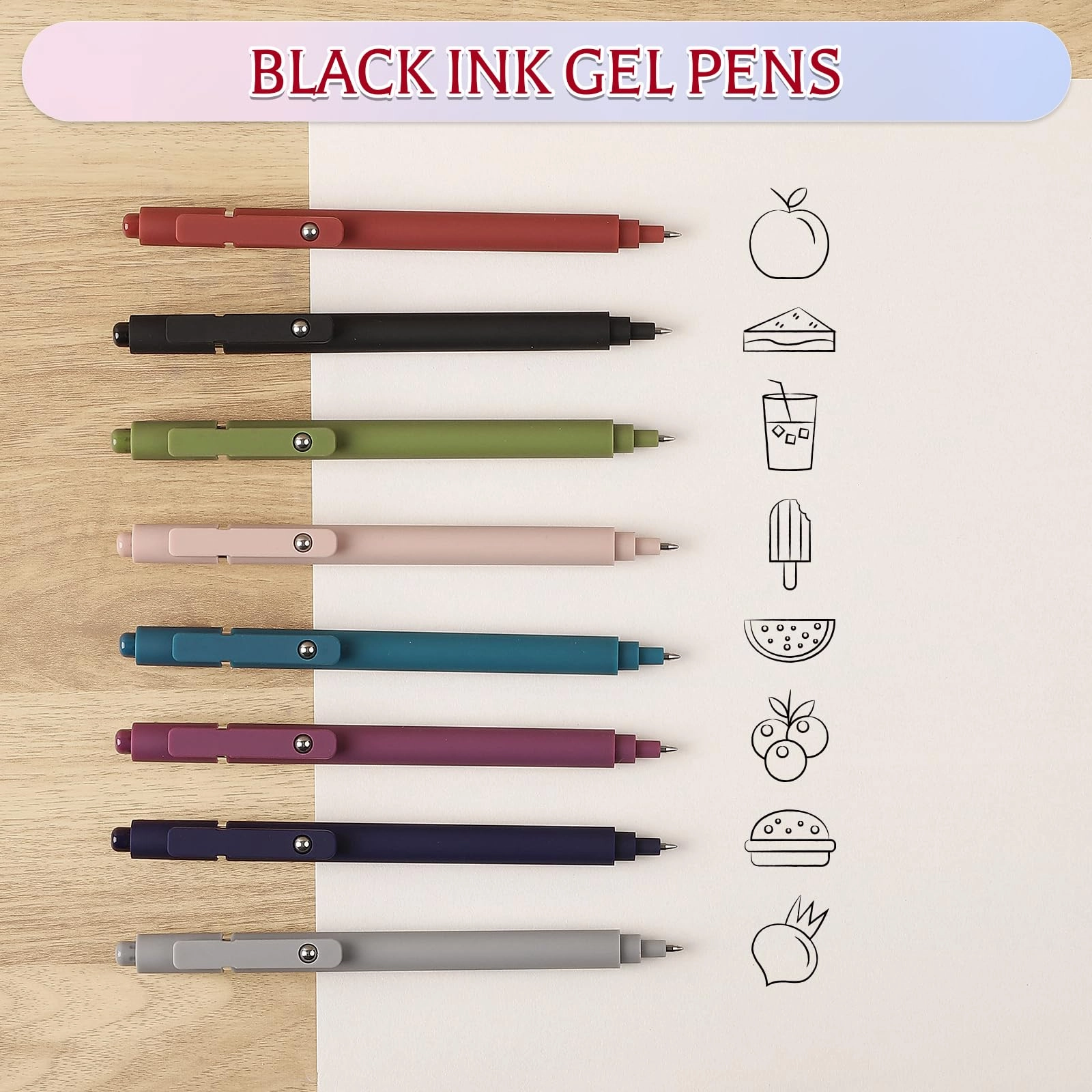 Gel Pens - 8 Pcs 0.5 mm