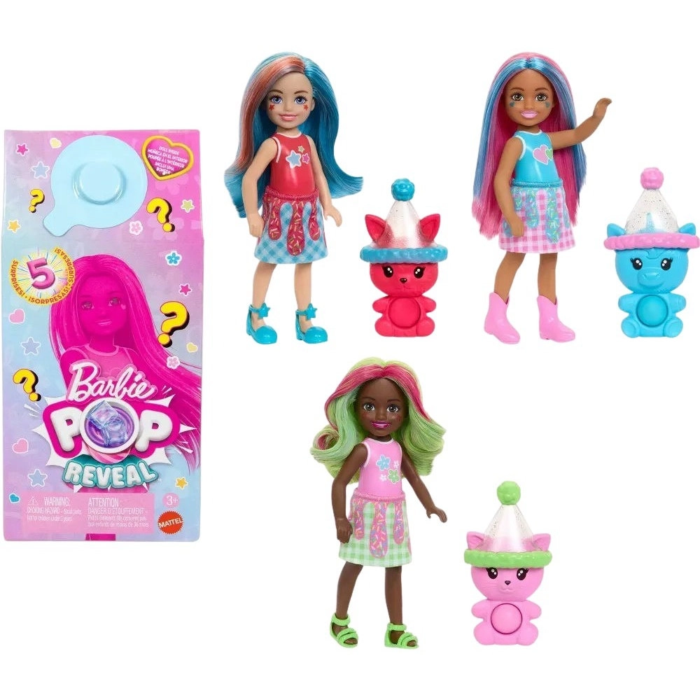 Barbie Pop Reveal Chelsea - 5 Surprises Scented Colour Changing Ages 3+