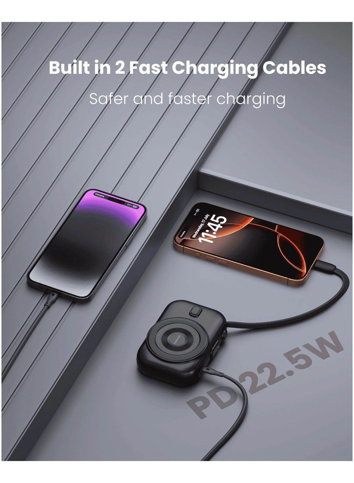 Snap-On Wireless Charging Power Bank - 8000 Watt-hour 15 W Wireless 1