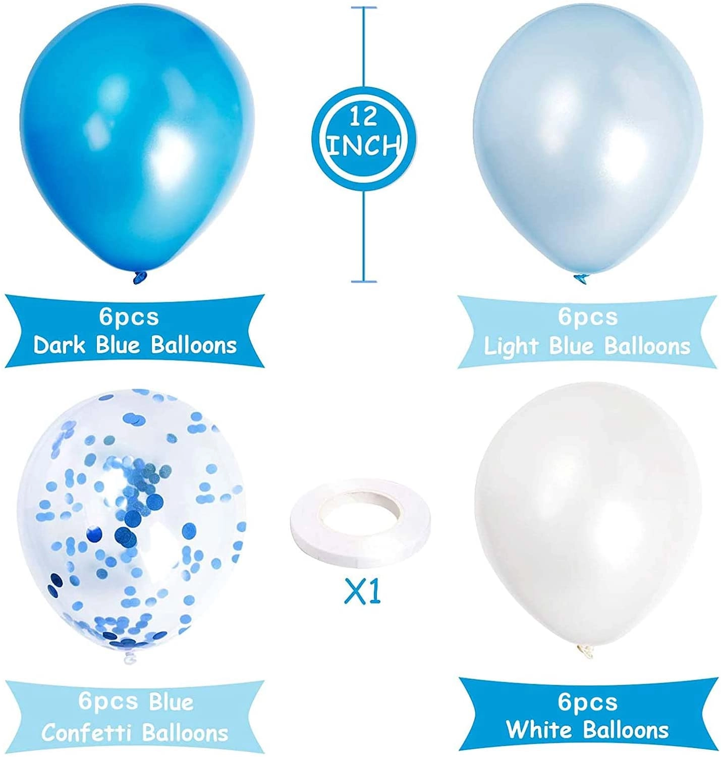 24-Pieces Latex Confetti Balloons - Father's Day