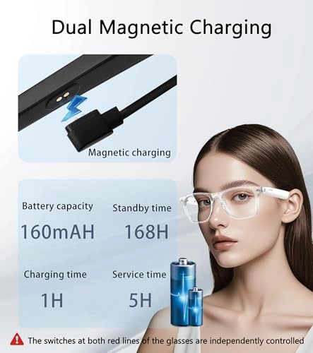 AI Smart Glasses - 116 Languages Bluetooth 5.4 UV400
