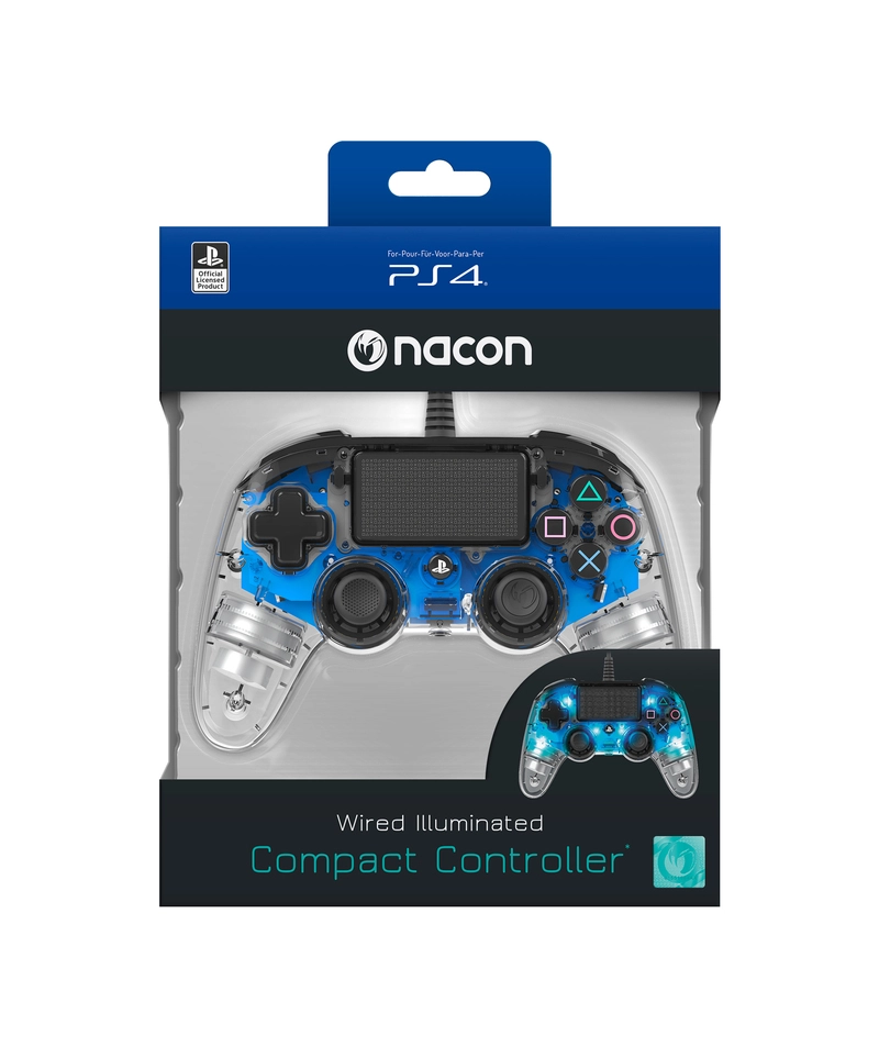 Wired Illuminated Compact Controller (PlayStation 4) - Blue