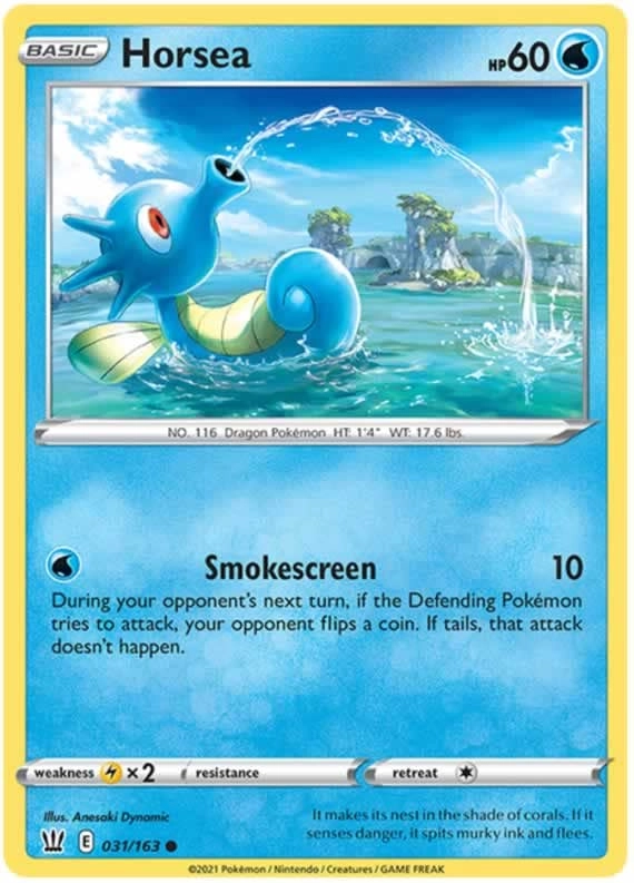 Pokémon Pokemon Horsea 031/163 - English 1pcs + Toploader