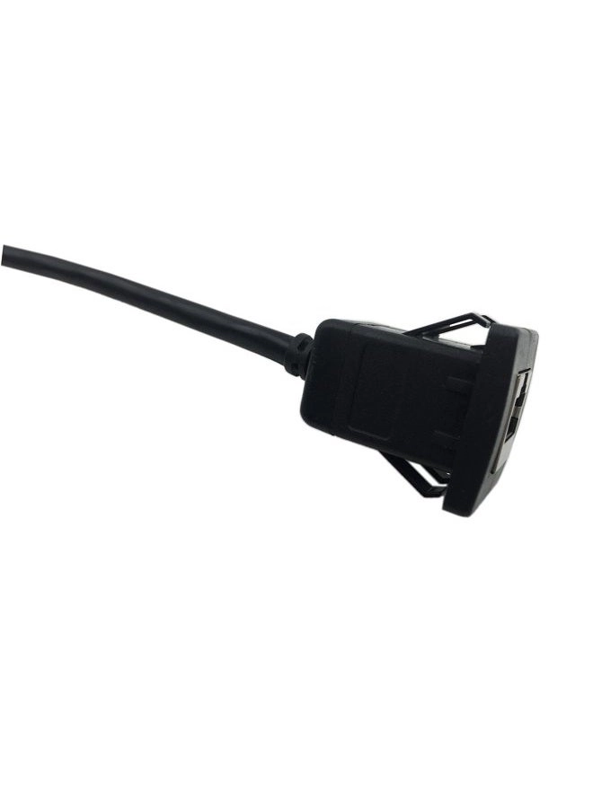 RJ45 Male to Female Cat 5e Panel Mount Cable - 1m