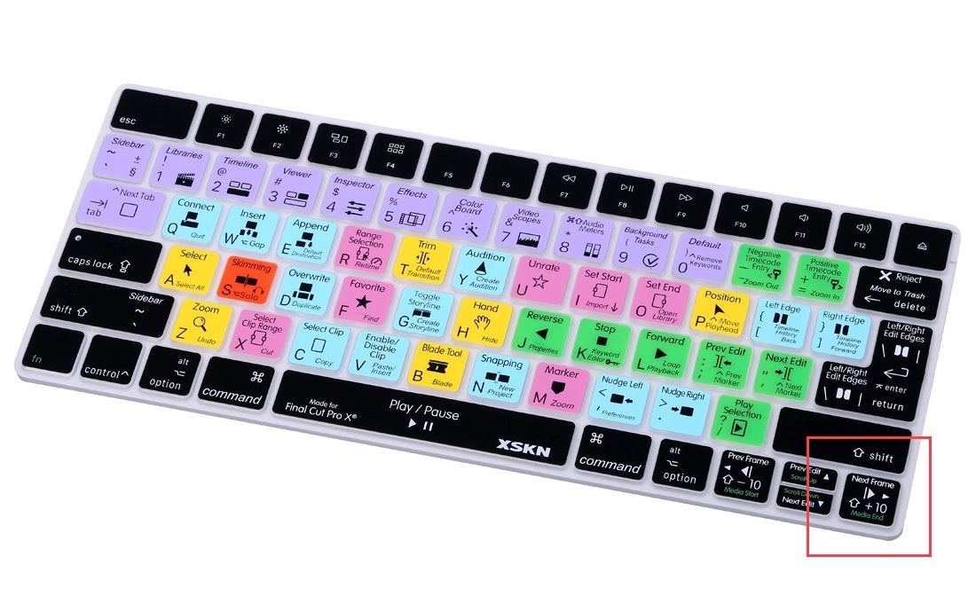 Final Cut Pro X 10 Shortcut Keyboard Silicone Cover - US/EU