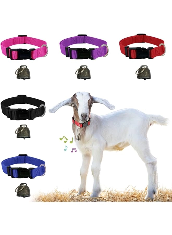 HuHa Mart Goat Collar with Bell - Adjustable Nylon Copper Bells Pack