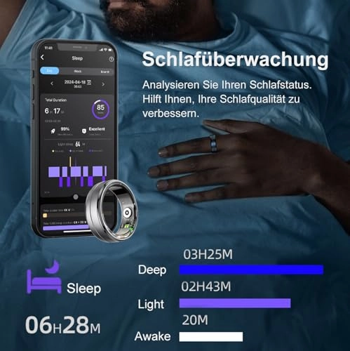 Smart Ring - Heart rate monitor Blood oxygen saturation Sleep Monitoring