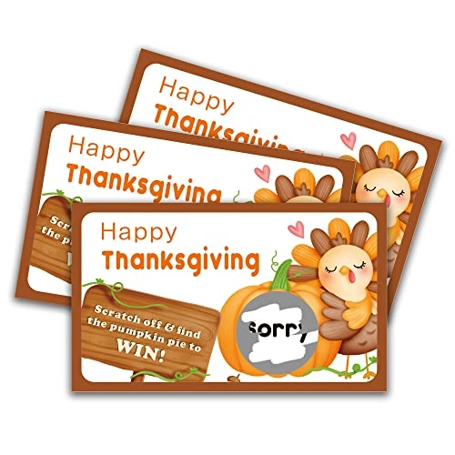 Happy Thanksgiving Scratch Off Game Cards - 50 pieces
