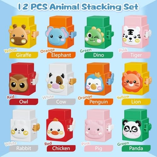 Nesting and Stacking Pop up Toys - 2 - 12 months 12 pieces
