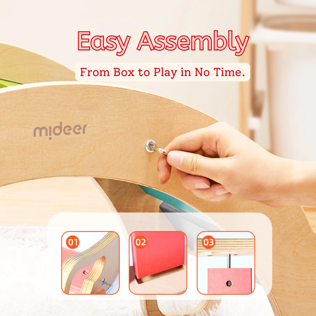 Rainbow Wooden Climber - 4-in-1 With Cushion