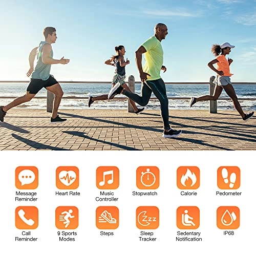 Fitness Tracker - Heart Rate Monitor Sleep Monitor 3ATM Waterproof