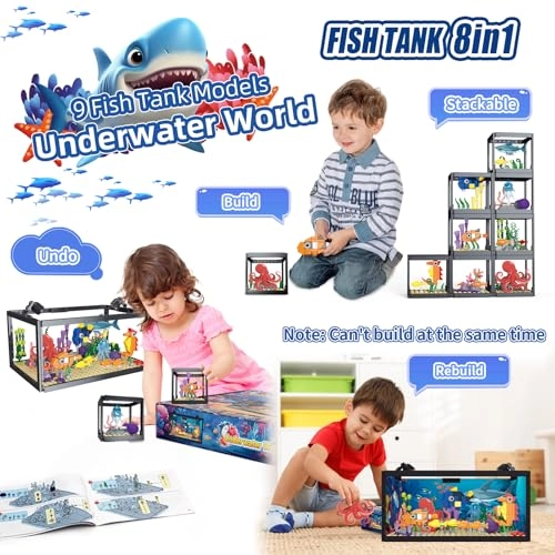 Fish Tank Building Sets - Shark Octopus Crab 575 pcs