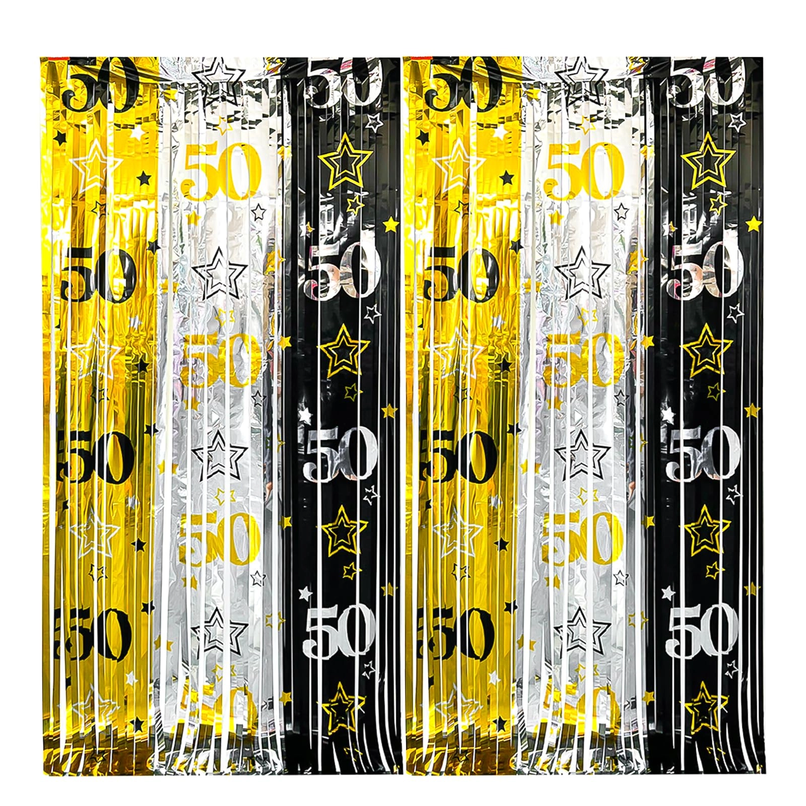 funcandle Tinsel Foil Fringe Curtains - 2 Pack Baby Shower