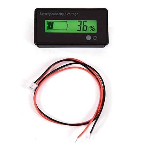 Bonbela Battery capacity voltage meter - Green backlit LCD 6-70V