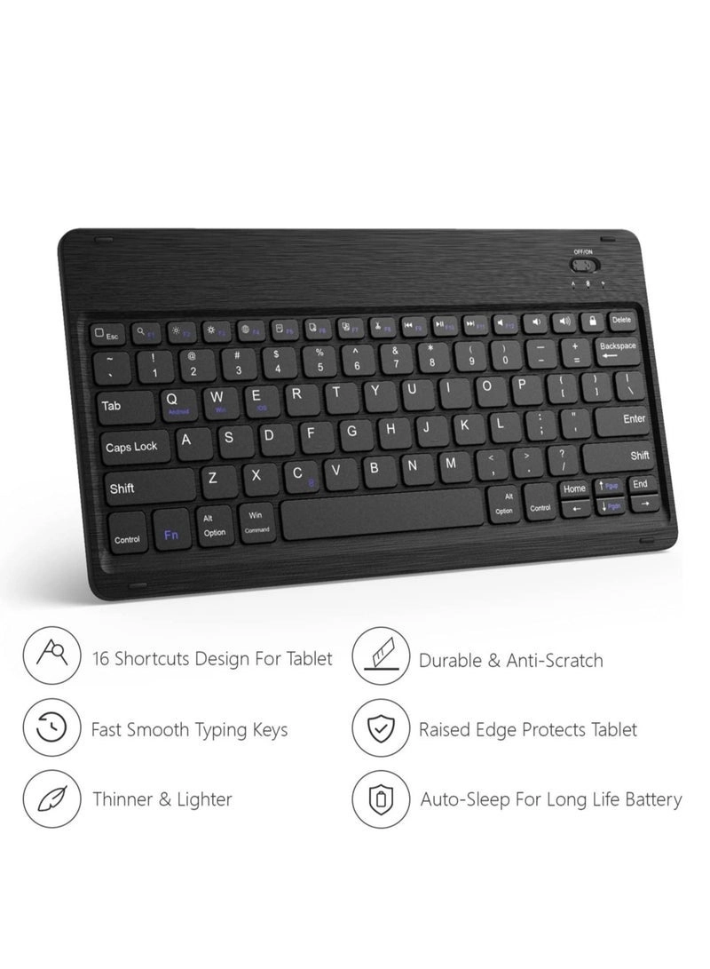 Keyboard Case with Detachable Keyboard and Micro USB Charging for Galaxy Tab S8 Plus 12.4-inch (2022) and Galaxy Tab S7 Plus 12.4-inch (2020)