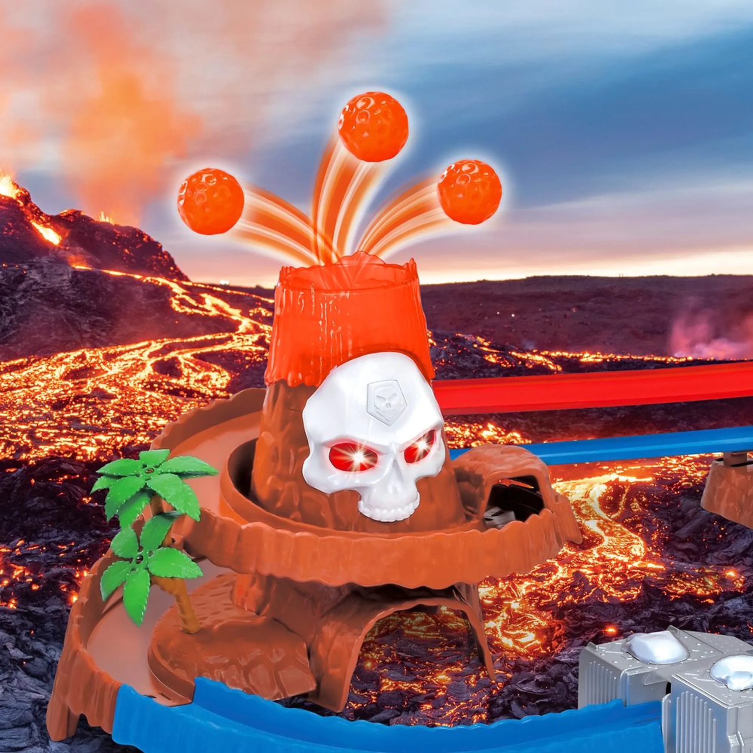 Skull Vulcano Track Set - 100 cm Includes 1 die-cast car