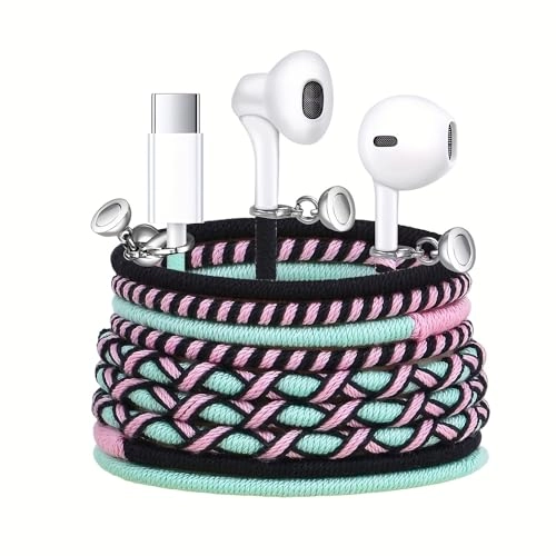 Fabric Cord Braided USB C Headphones Wired Earbud