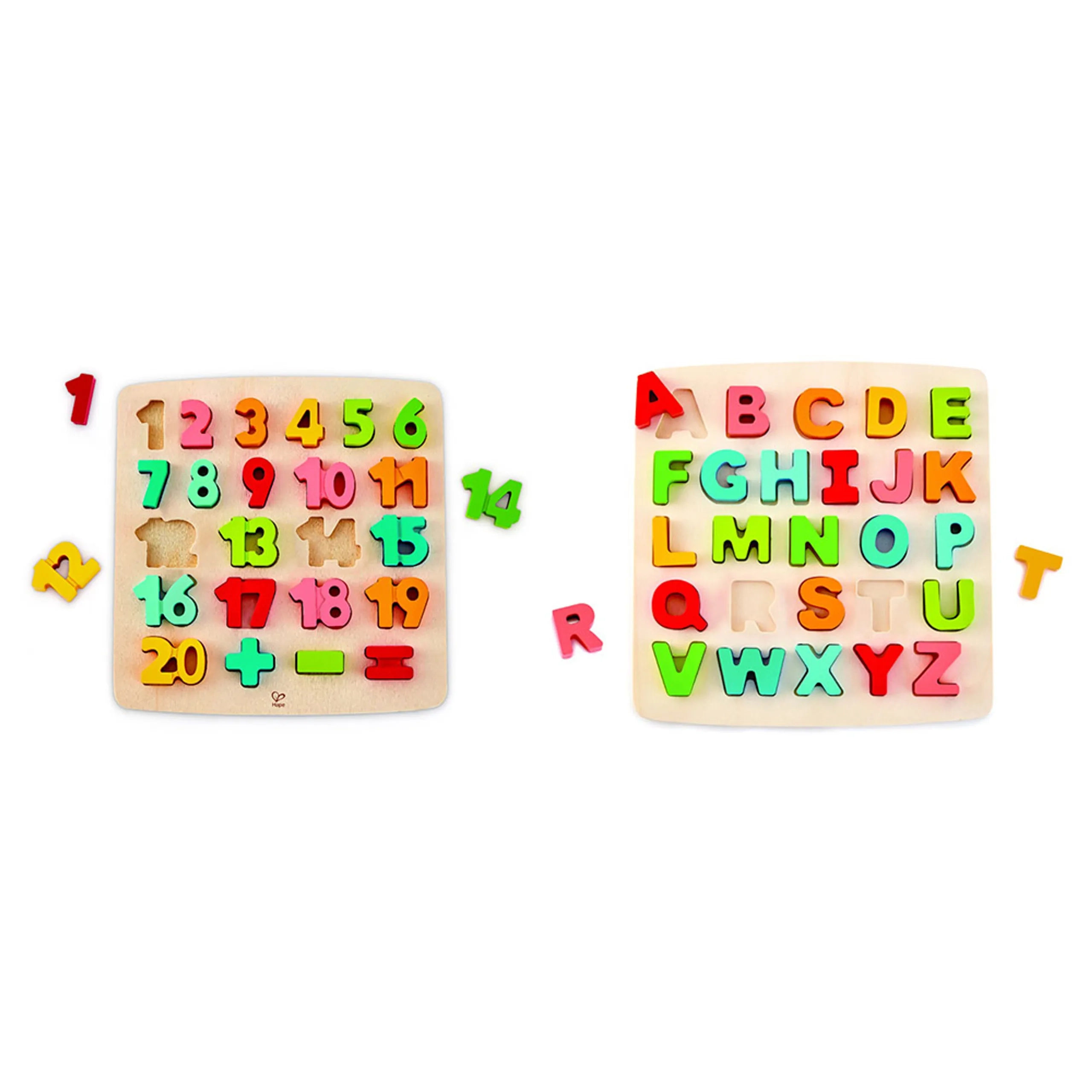 Hape Chunky Alphabet And Number Math Wooden Puzzle Set - 3+