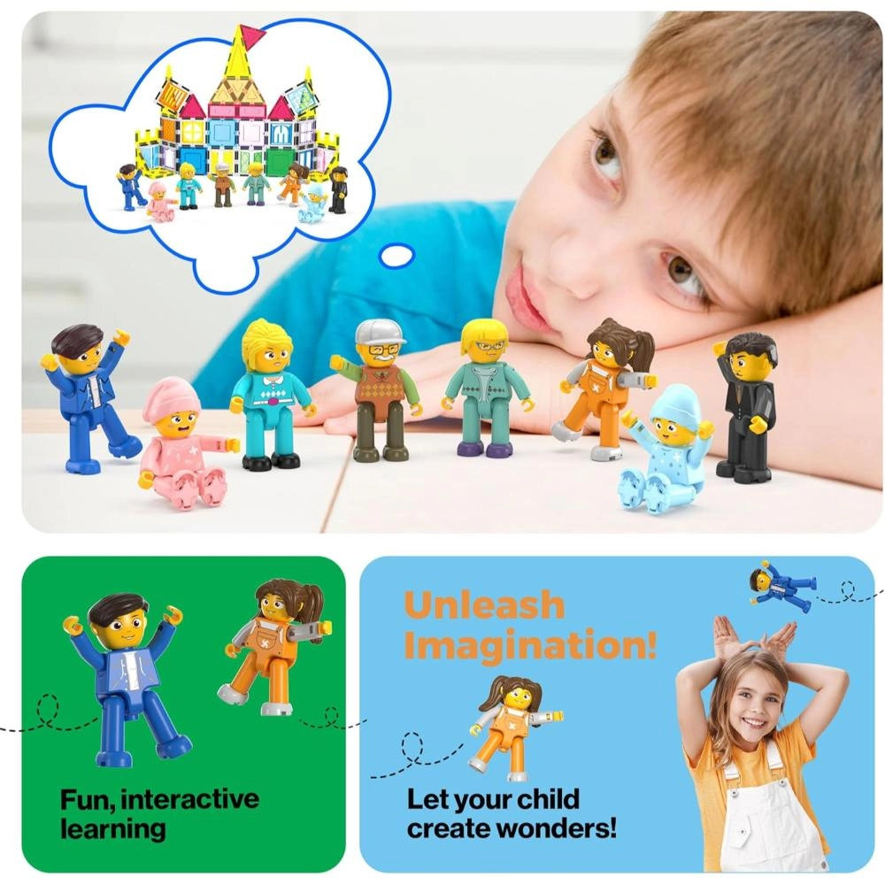 Magnetic Family Character Figures - 8pcs