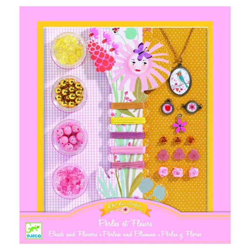 DJECO Pearls & Flowers Beads - Colourful beads Instruction booklet