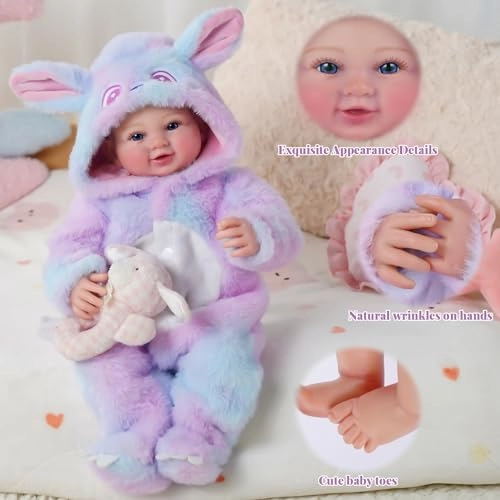 Reborn Baby Doll - 17 Inch Soft Fabric Body Baby Girl Ages 3+