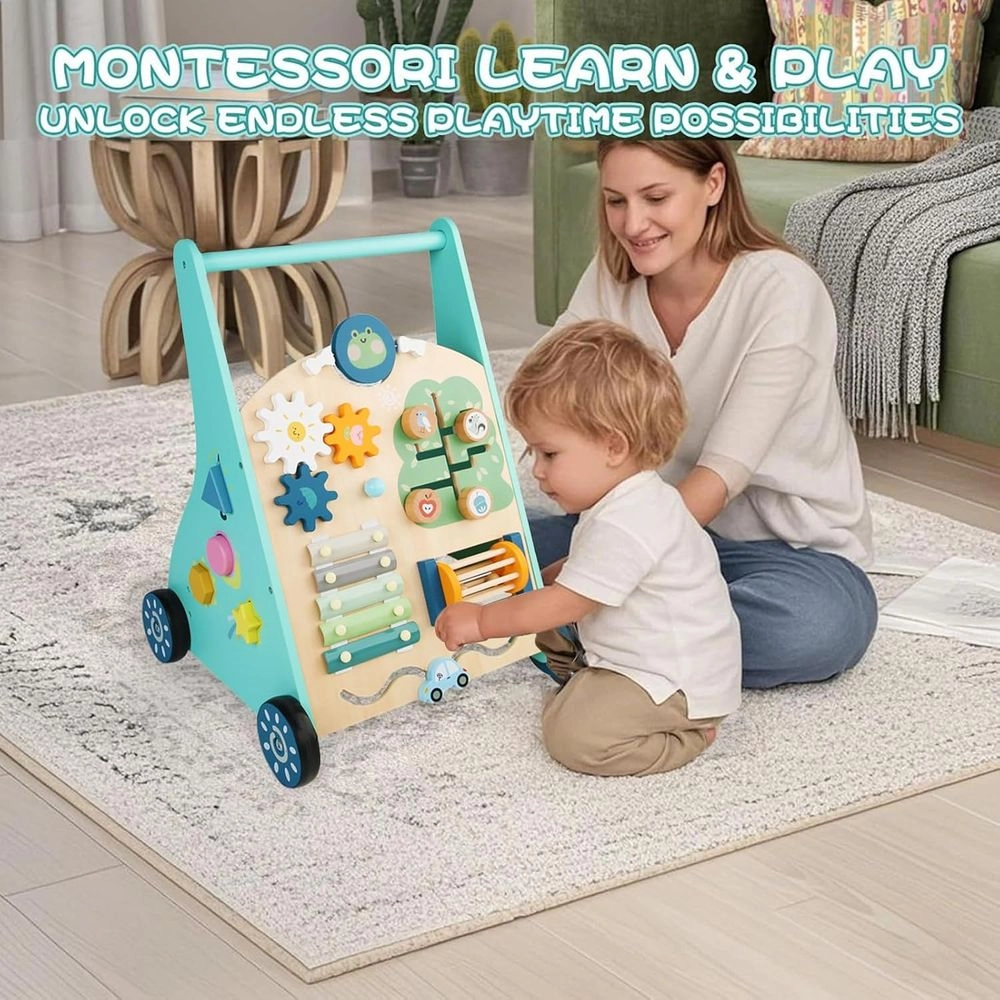 Enzo Wooden Baby Walker - 5-in-1 Activity Center